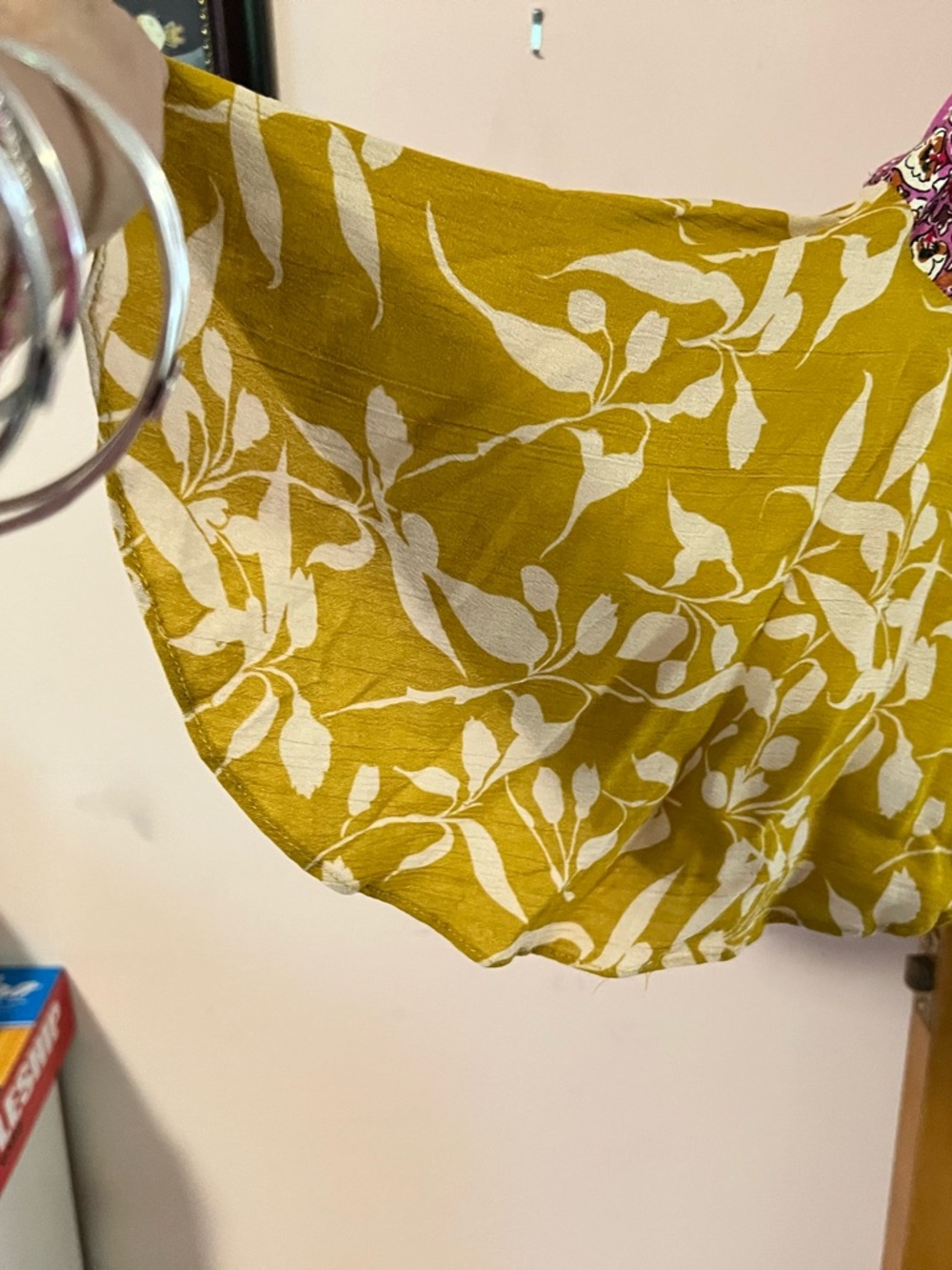 Umgee Mixed-Print Long Sleeve Maxi Duster Kimono in Purple and Mustard - Picture 6 of 6